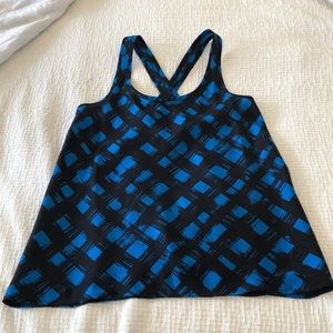 Theory NWOT blue and black silk tank top sz s never worn